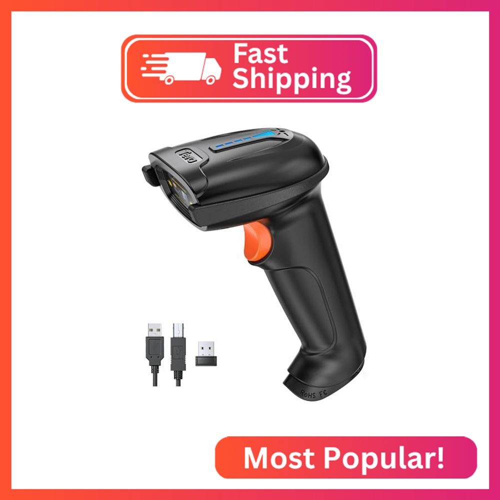 Tera Barcode Scanner with Battery Indicator: 1D Wireless, 5100 Black