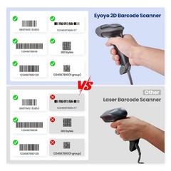 Handheld USB 2D Barcode Scanner – Wired QR Code Reader for POS, Retail & Warehou