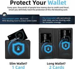 2 Pack RFID Blocking Card, Slim Contactless NFC Debit Credit Card Protector for
