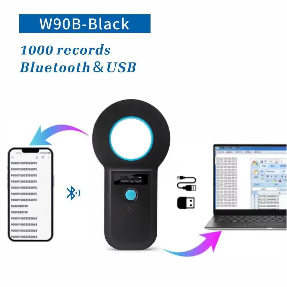 Bluetooth Microchip Reader Chip Portable OLED Pet Scanner 134.2Khz Pet Id Scanne