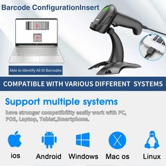 USB Wired 2D 1D QR Code Barcode Scanner Stand Automatic HandsFree POS Reader