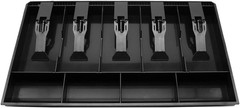 Cash Register Drawer Insert Tray 5 Bill/4 Coin Compartments with Metal Clip f…