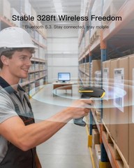 Inateck 1D Bluetooth Barcode Scanner with 2600mAh Battery,Wireless CCD Reader