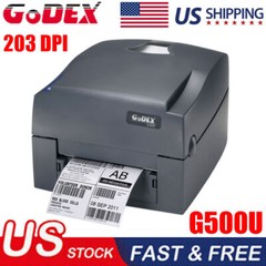 GODEX G500U 4&Prime; Thermal Transfer & Direct Thermal 203dpi USB Lable Printer USA