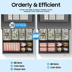 39-Key Electric Thermal Cash Register with Drawer for Restaurant Lockable