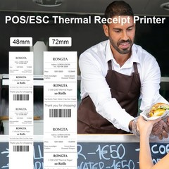 POS Printer, 80mm Direct Thermal Receipt Printers with Auto Cutter, USB Seria…
