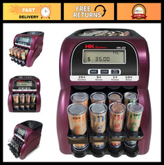 Digital Coin Counter & Sorter – LCD Display, Sorts 260 Coins/Min, 2 Row Wrappers