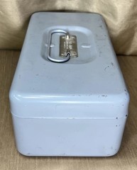 Vintage Lit-Ning Metal Cash Box with Handle Made in USA