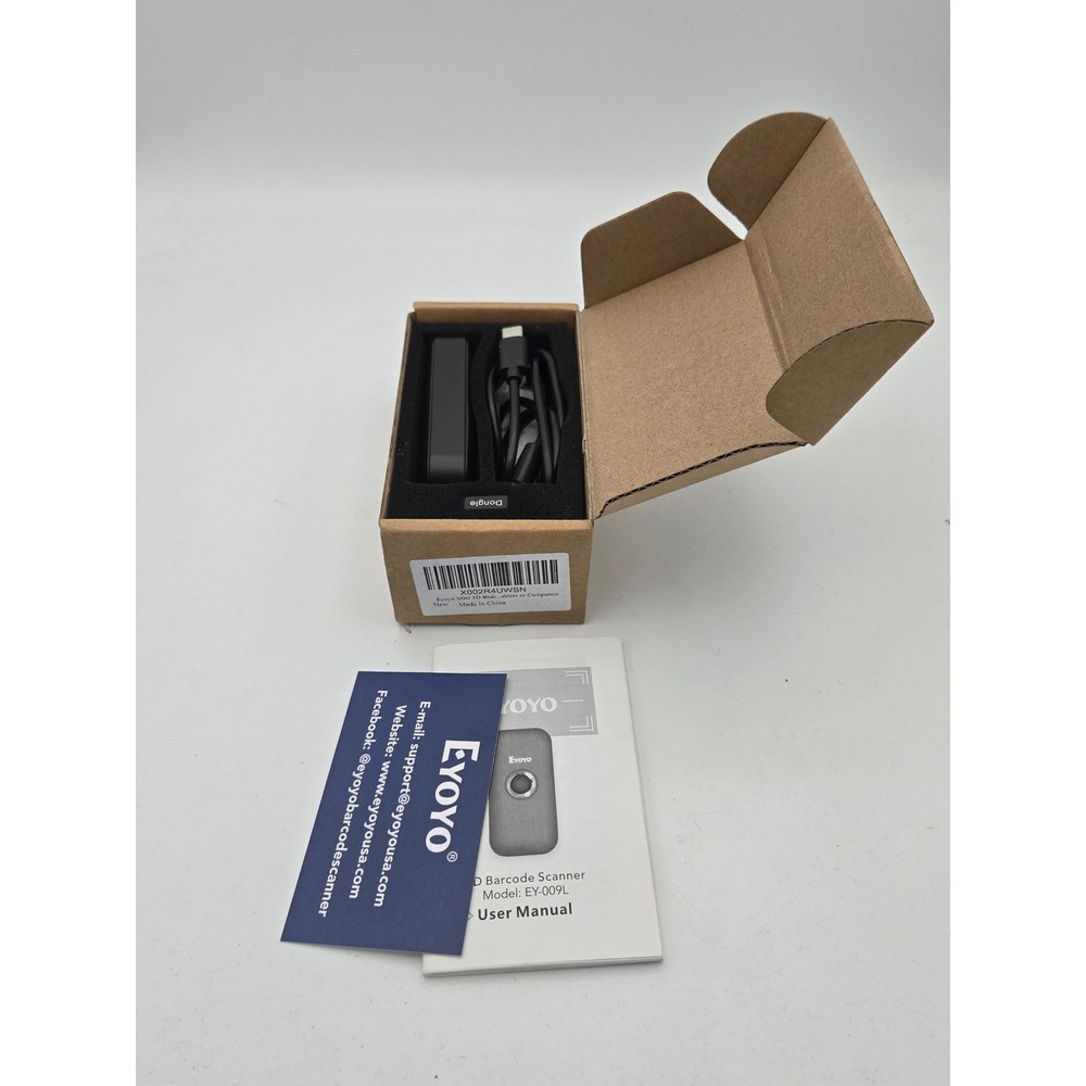 Eyoyo EY-009L Mini 1D Barcode Scanner Bluetooth 2.4G Wireless USB Black Pocket