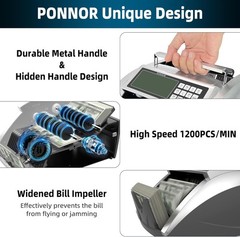Money Counter Machine with 3.7&Prime; LCD & Advanced Counterfeit Detection