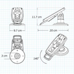 Verifone P200/P400 3&Prime; Key Locking Compact Pole Mount Terminal ENS/Tailwind Stand