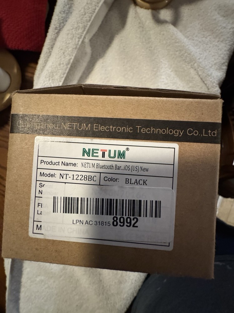 NETUM NT-1228BC Bluetooth Barcode Scanner Compatible with 2.4G Black – NEW