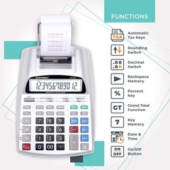 & Upgraded 2025 Printing Calculator Adding Machine 10 Key, Desktop Home Office C