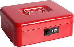 Cash Box with Money Tray, Large Money Box with Combination Lock, 9.8 X 7.9 X 3.