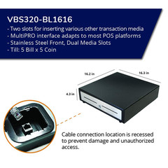 APG Standard- Duty 16” Electronic Point of Sale Cash Drawer | Vasario Series VBS