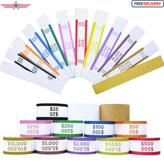 600Pcs Money Bands for Cash – Self-Adhesive Money Wrappers for Bills, Currency S