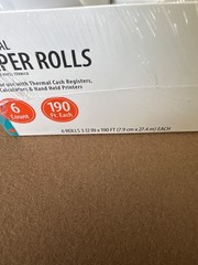 Thermal Paper Rolls 3 1/8 x 190 FT3-1/8&Prime;x190&prime; ThermaluSA Receipt Paper 6 Rolls