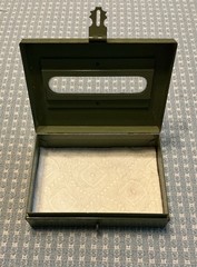 Green Metal Box with Window, Padlock, Lockable Portable Metal Storage