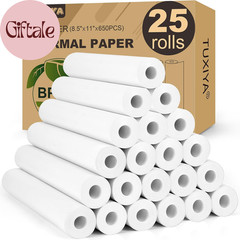 25 Rolls Thermal Printer Paper 8.5&Prime;X11&Prime; US Letter Size, BPA Free Quick-Dry Therm