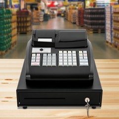 Electronic POS System Cash Register LED Display For Retail W/ Drawer 47 Keys US