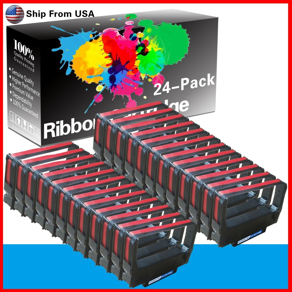 24-PacK ERC30 34 38 B/R Ribbon Compatible M115A M119 M119B M119D M133A
