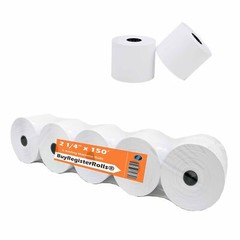 (Pack of 5 Rolls) 2 1/4 x 150 ft, White, adding machine tape Paper Rolls, 50 …