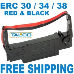 (48) EPSON ERC 30 / 34 / 38 BLACK & RED INK POS PRINTER RIBBONS ~FREE SHIPPING~