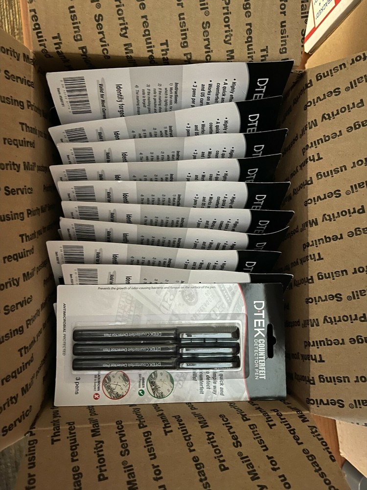 D-Tek Counterfeit Detector Pens:  24 packs @ 3 units per pack