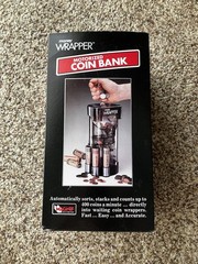 Vintage MAGNIF Money Wrapper Motorized Coin Bank Sorter 1994, w/ coin wrappers