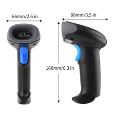 Wireless Barcode Scanner 1D QR Handheld Laser Reader – Bluetooth, 2.4G & USB Com