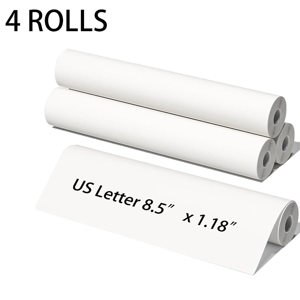 4 Rolls 8.5&Prime; x 11&Prime; A4 Thermal Printer Paper for M08F M832 M834 Portable Printer