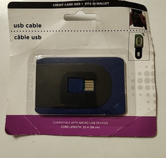 CREDIT CARD SIZE USB CABLE FITS In WALLET