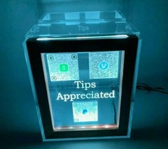 Personalized Tip Box Lights Up LED Custom Logo Jar Scan Your Own Codes & W/ Lock