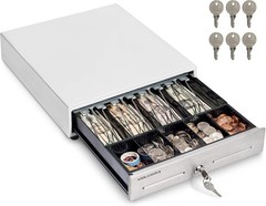 Compact Cash Register Drawer with Removable Coin Tray – 13&prime;, Key-Lock Security