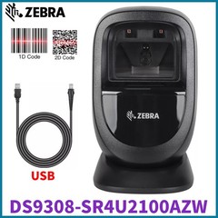 Zebra DS9308-SR4U2100AZW 1D/2D Desktop Hands-free Barcode Scanner w USB Cable