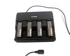 ZEBRA Motorola Quad Battery Charger SAC3600 -4001CR & (4) 166537 OEM Batteries