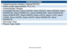 Zebra CBA-R10-S07ZBR Serial Data Transfer Cable – First End: RS-232 Serial
