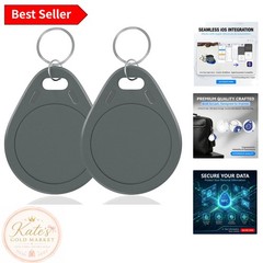Dual NFC Tags – 504 Bytes Memory, Black Keychains Compatible with iOS/Android
