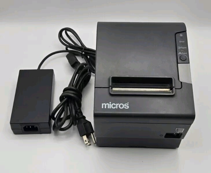 EPSON TM-T88V M244A POS Thermal Receipt Printer W/Power Supply. MICROS. Tested.