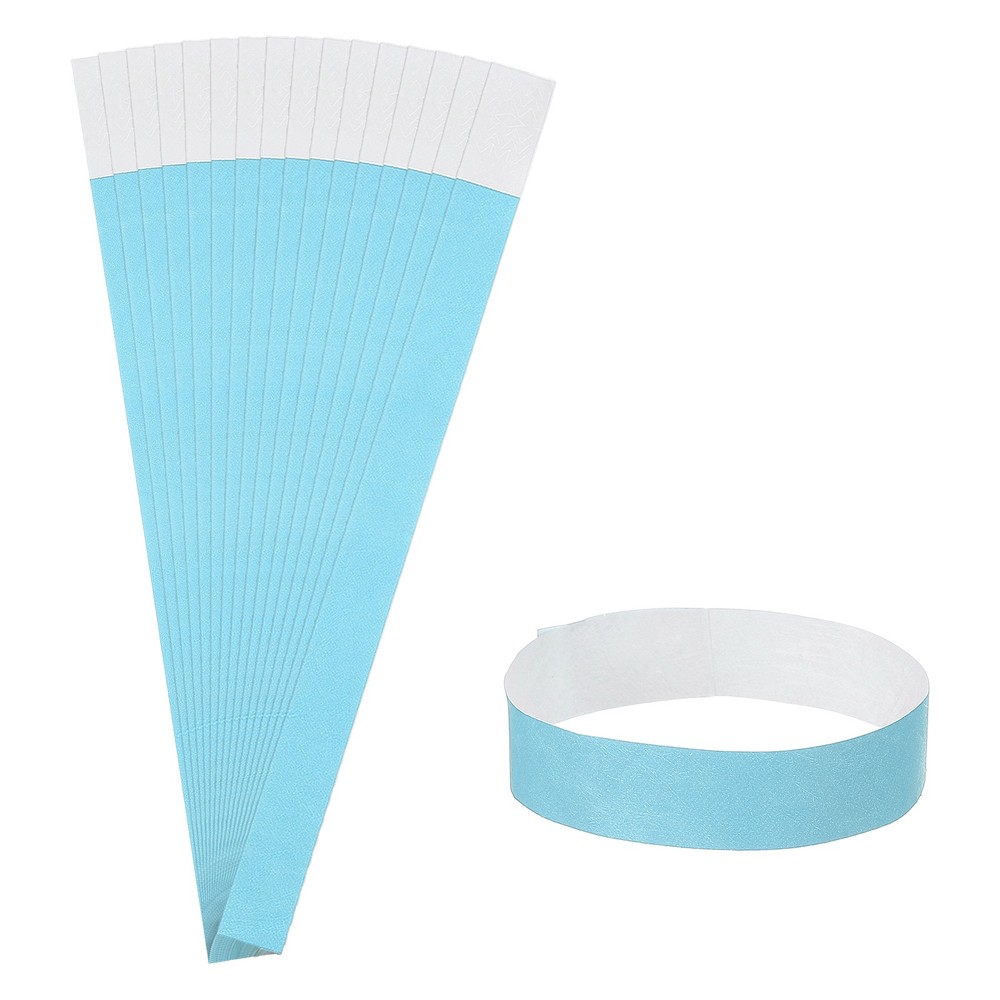 Pack of 50 Money Band Bundles 9.8 x 0.7&Prime; Self-Adhesive Bill Wrappers Light Blue