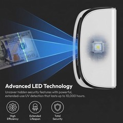 Rechargeable UV Counterfeit Bill Money Detector,Auto ON/Off, LED Light Currency