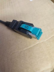 Barcode Scanner Cables 12V Black Coiled & Straight Lot of 2 POS Terminals