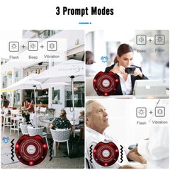 Retekess TD165 Pagers for Restaurants Wireless Pager System Queuing 10 Buzzers