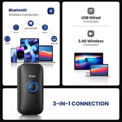 Eyoyo Mini 1D Bluetooth Barcode Scanner, 3-in-1 Bluetooth & USB Wired & 2.4G …