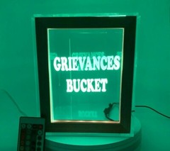 Personalized Tip Box Raffle Fund Raiser Donation Jar Engraved Light Changing LED