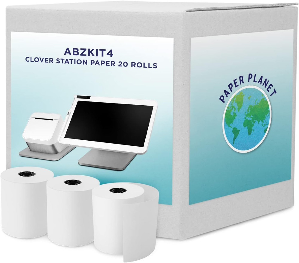 Paperplanet Thermal Paper for Clover Station C500 C501 C503 P100 | 20 Rolls | Cr