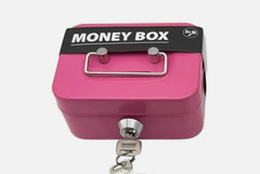 Small Cash Box with Money Tray and Lock, Metal Cash Lock Box with Key