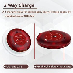 T119 Restaurant 10 Coaster Pagers Guest Wireless Paging Queuing Calling System