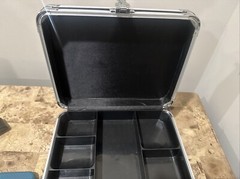 Vaultz Locking Cash Box Black Chrome Secure Money Til Drawer With Extra Insert