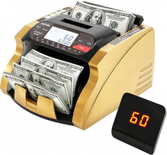 Money Counter Machine with Value Count, Dollar Euro Cash Counter with UV/MG/IR/D